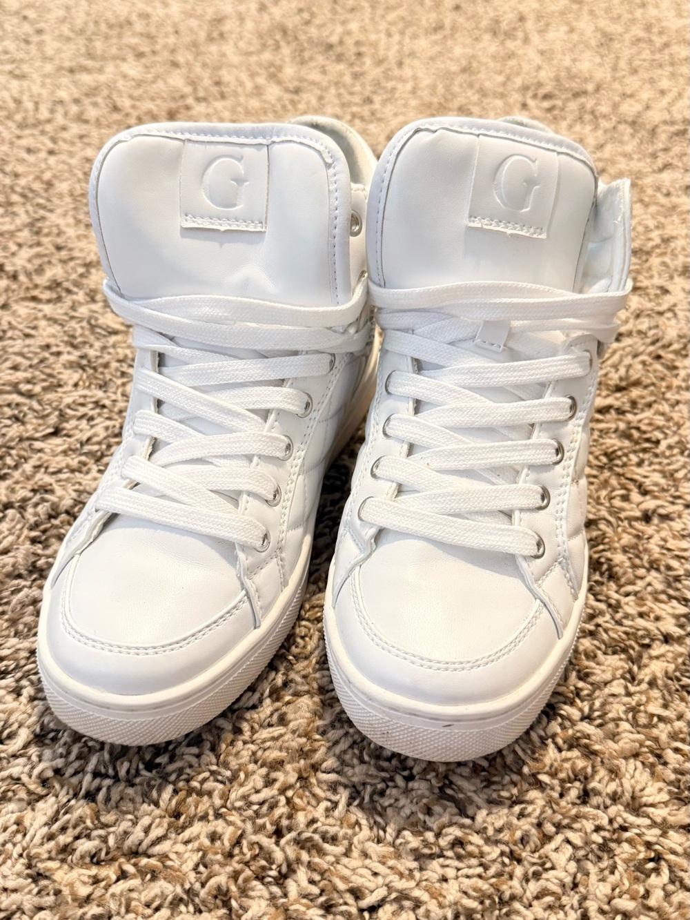 GUESS White High-Top Sneakers - Picture 2 of 6